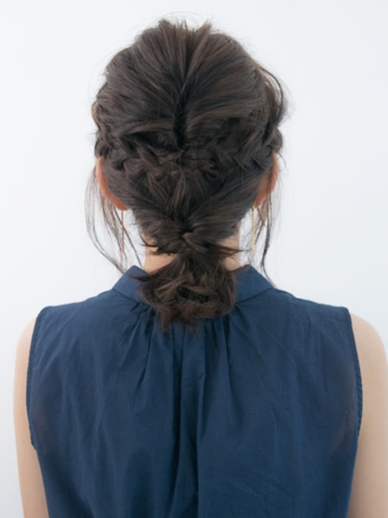 くるりんぱ&三つ編みで簡単セルフヘアアレンジ