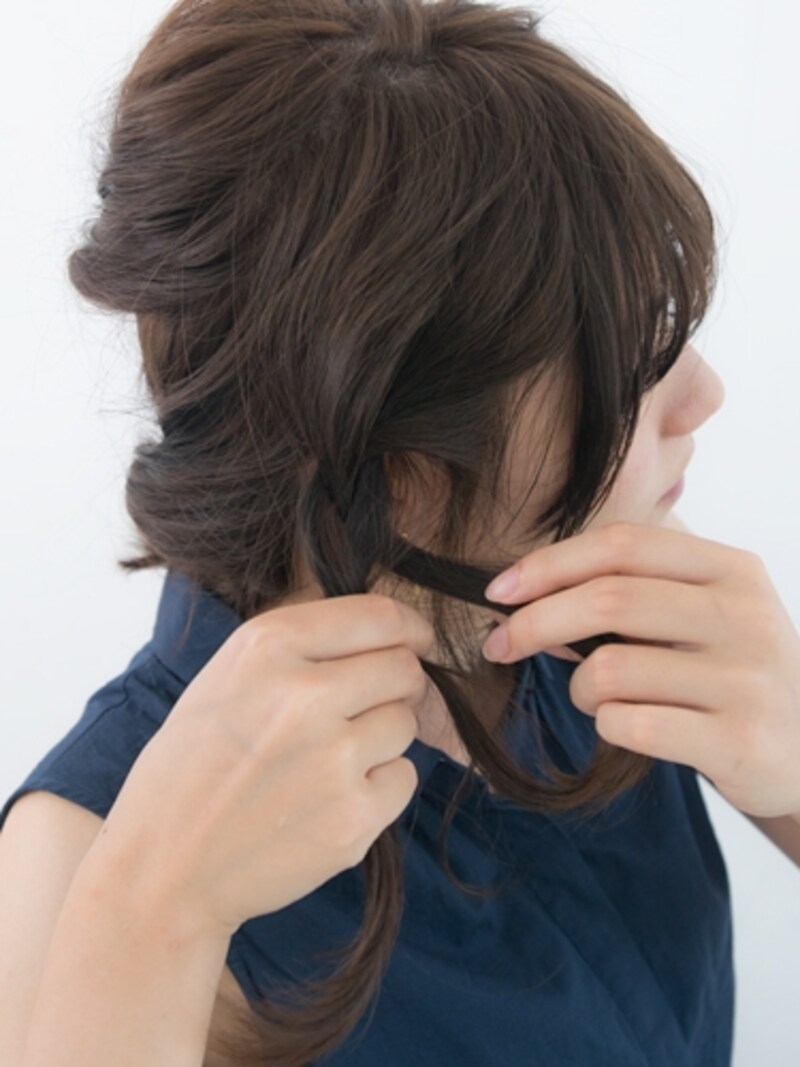 力を抜いて緩めに編む