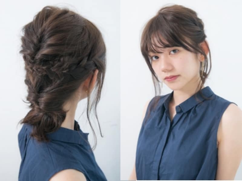くるりんぱ&三つ編みで簡単セルフヘアアレンジ