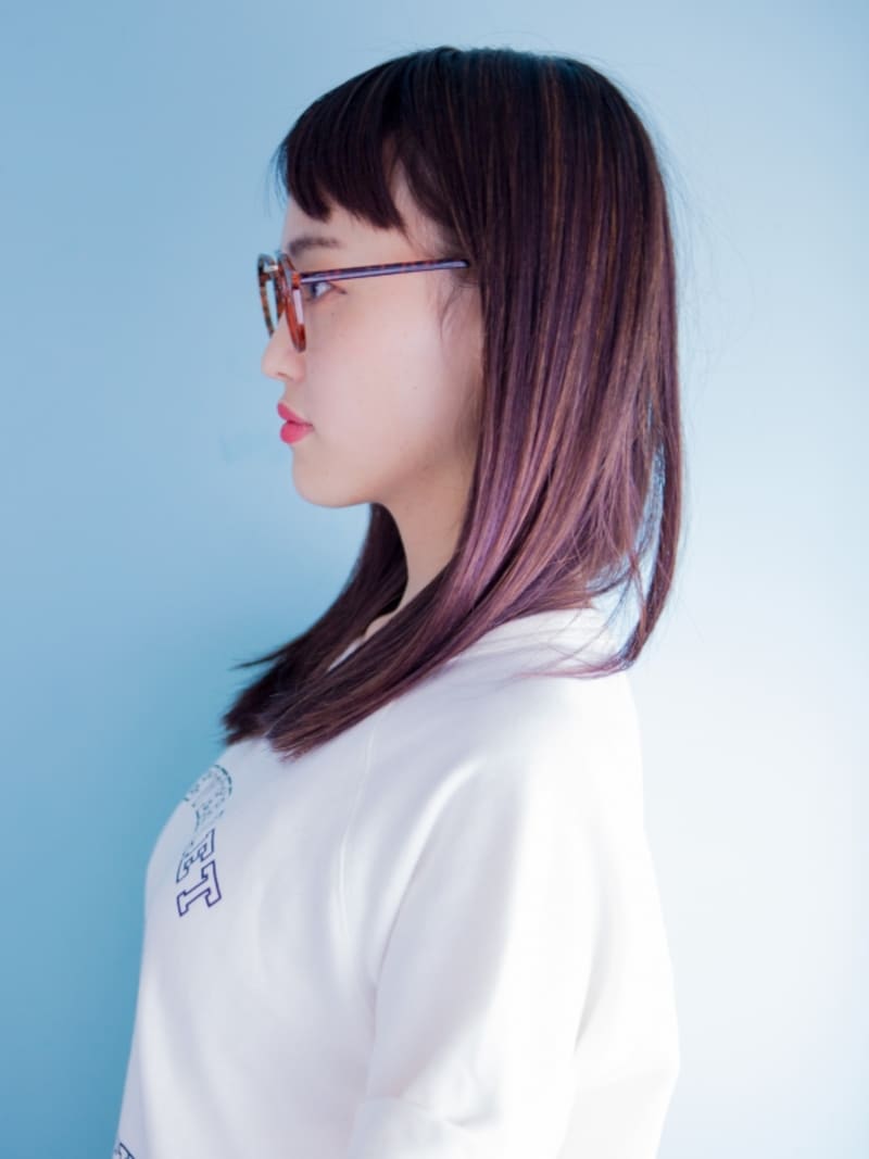 眼鏡女子に似合うセミロング