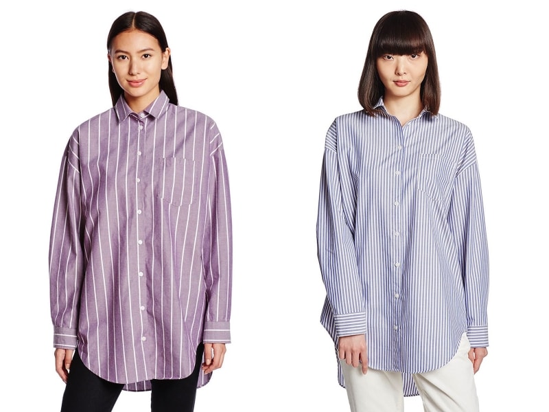 左から、パープルとブルーストライプundefined(ウィゴー)WEGO(ウィゴー) BIGシャツ