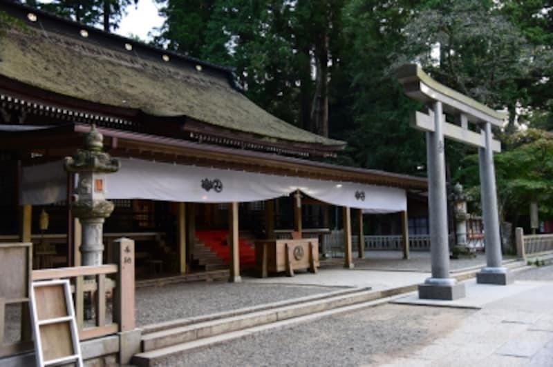 周囲を深い森に包まれた鹿島神宮