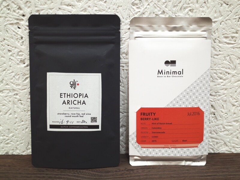 GLITCH COFFEE＆ROASTERSのコーヒー豆とMinimalのチョコレートのペアリングセット（写真はサンプル）