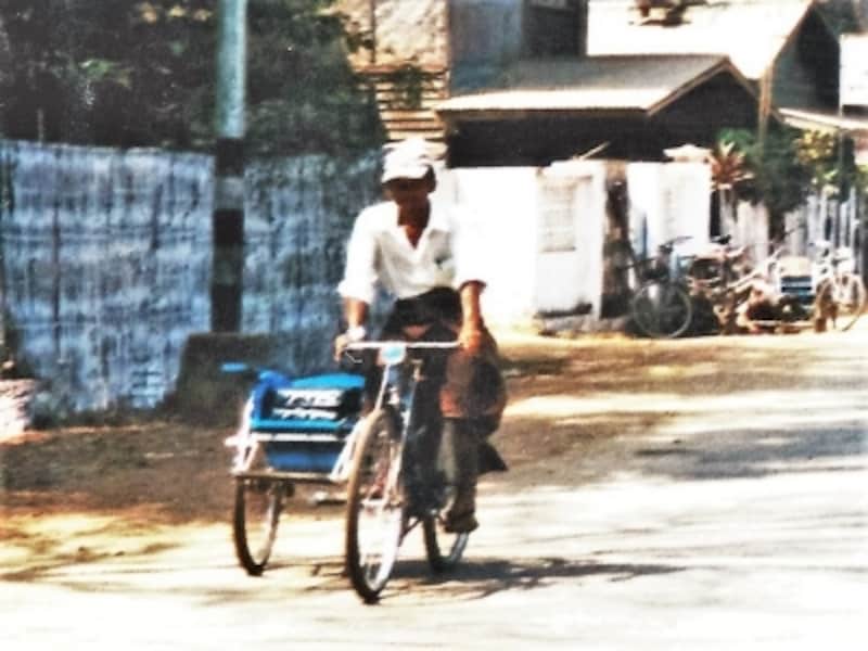 昔ながらの素朴な移動手段、サイカー。ちょっと疲れたらすぐ乗れる、気軽な乗り物