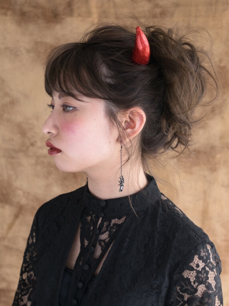 簡単ハロウィンヘア!デビル角ポニーテール