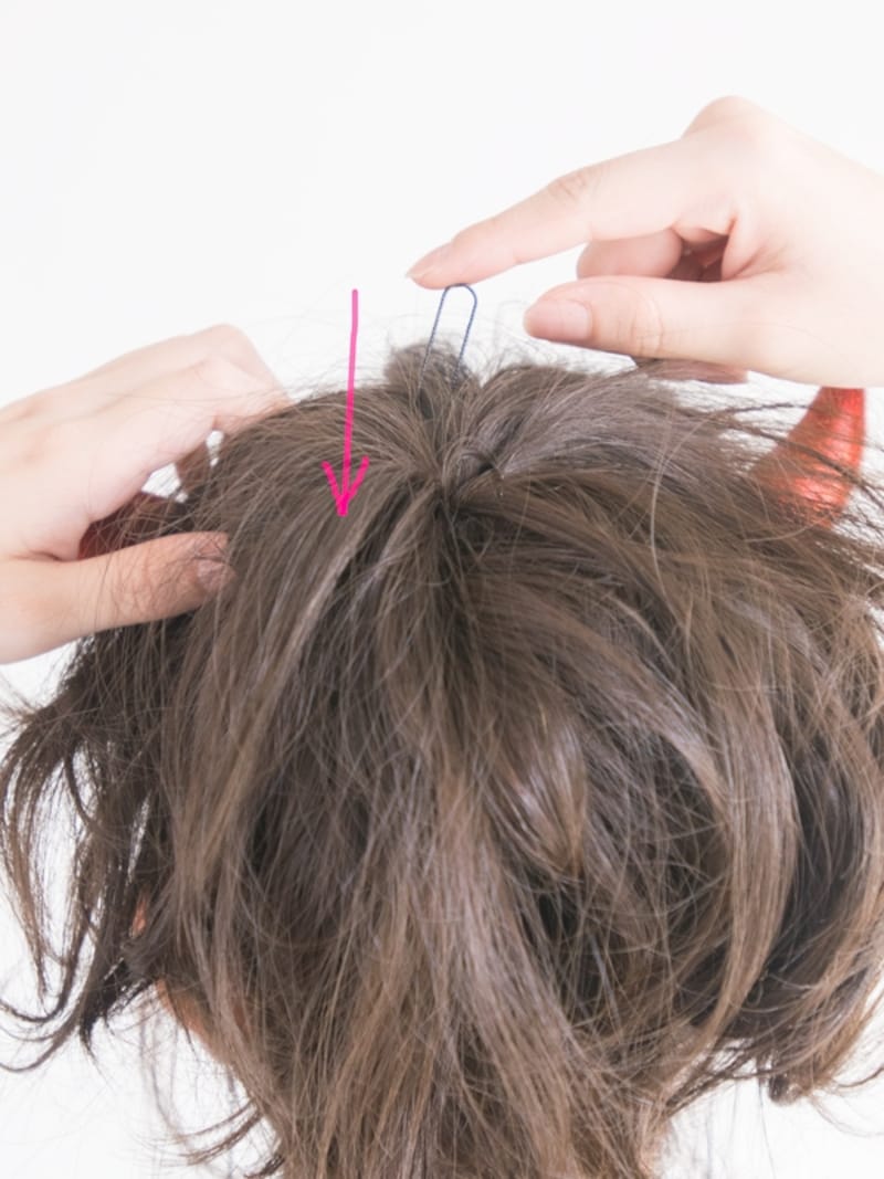 ピンが頭皮から浮かないように