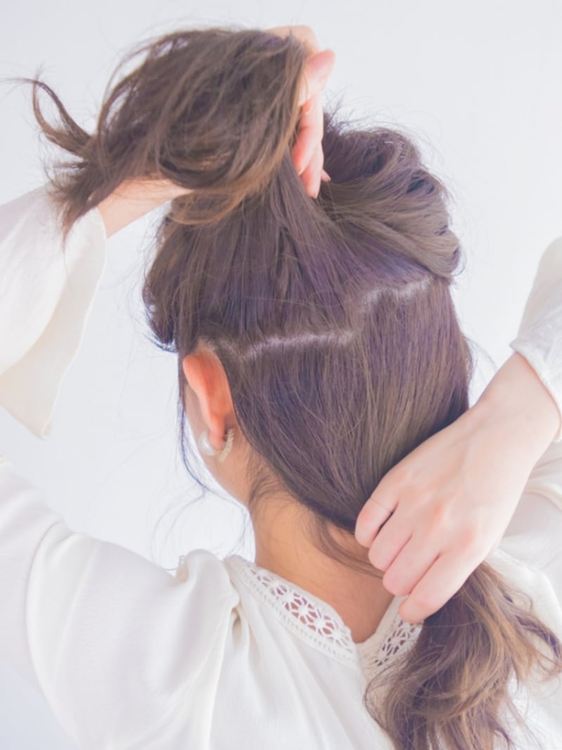 ザックリ手ぐしで分けとる