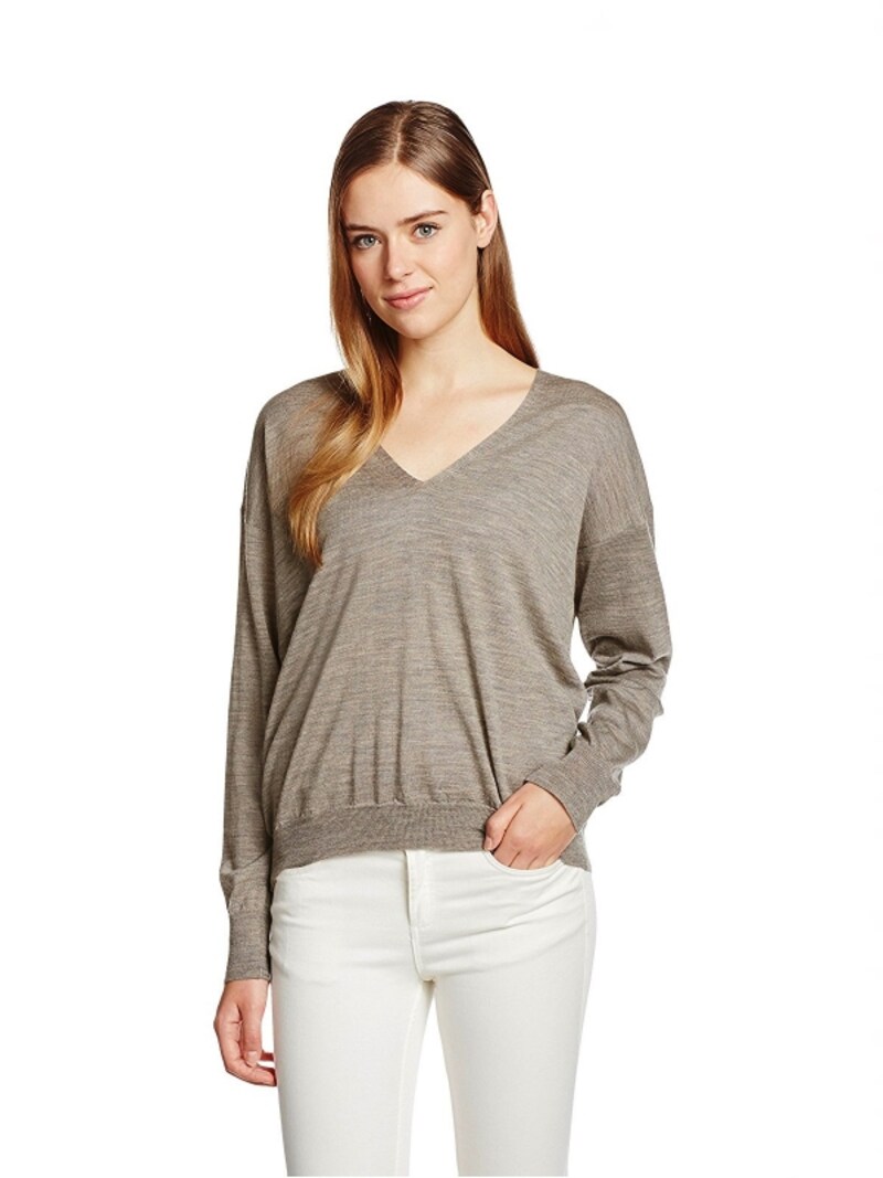 (ダブルスタンダードクロージング)DOUBLE STANDARD CLOTHING 深Vネックニットセーター undefinedグレージュ