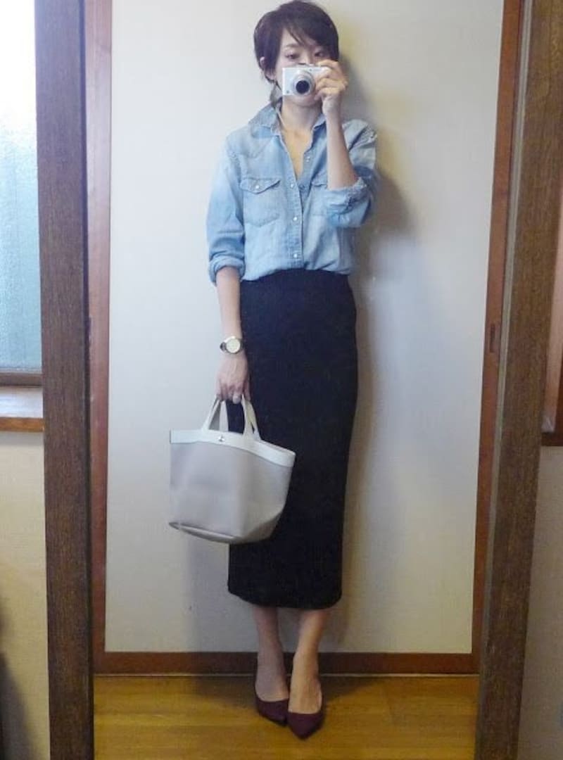 ギャップデニムシャツコーデ