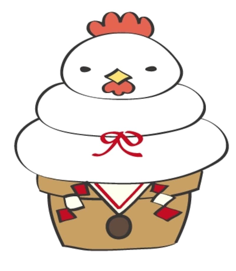 鏡餅になったにわとりです。