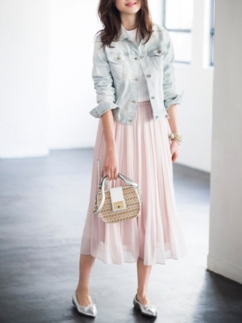 UNIQLO, ユニクロ,春物,トレンド,ハイウエストシフォンプリーツスカート,きれいめ,スカート,プリーツ,プリーツスカート,シフォン,透け感