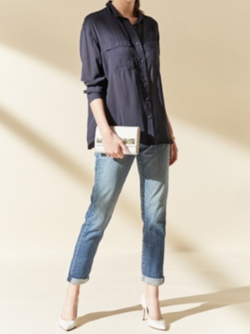 UNIQLO, ユニクロ,春物,トレンド,スリムボーイフレンドフィットアンクルカイハラ,ジーンズ,ジーンズ,デニム,テーパード,トレンド,着こなし,コーデ