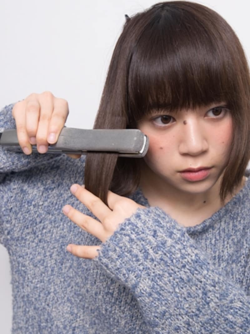 45度をキープしたままはさむ