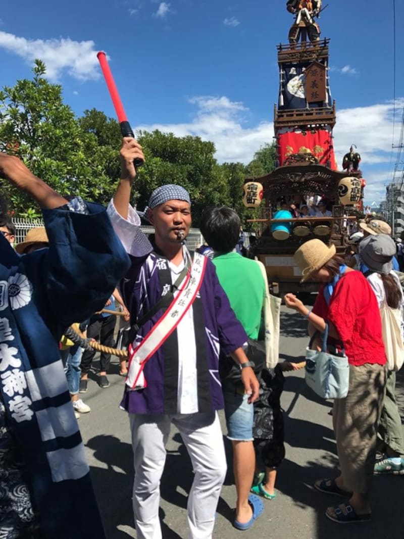 毎年8月17日に行われる鵠沼皇大神宮例祭での穴水大介さん