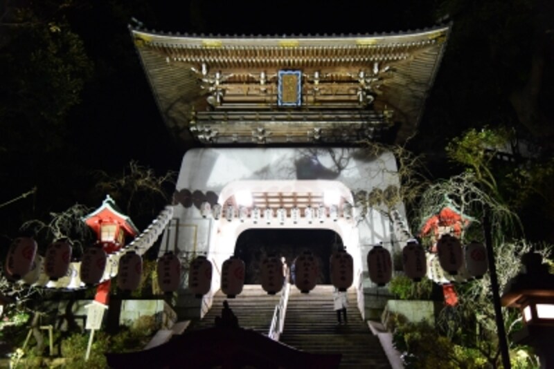 ライトアップされた瑞心門(2017年12月15日撮影)