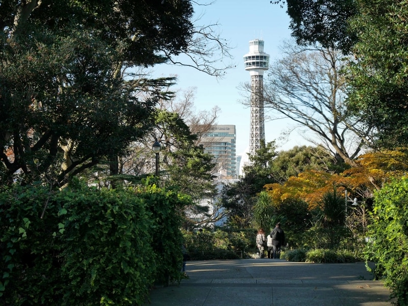 ポートマフィアがあがってくるシーンでは、横浜マリンタワーも描かれていました(2016年12月17日撮影)