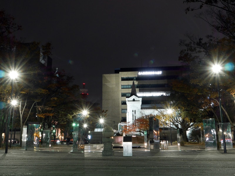 谷崎潤一郎のバトルシーンに登場する、開港広場(2018年12月2日撮影)