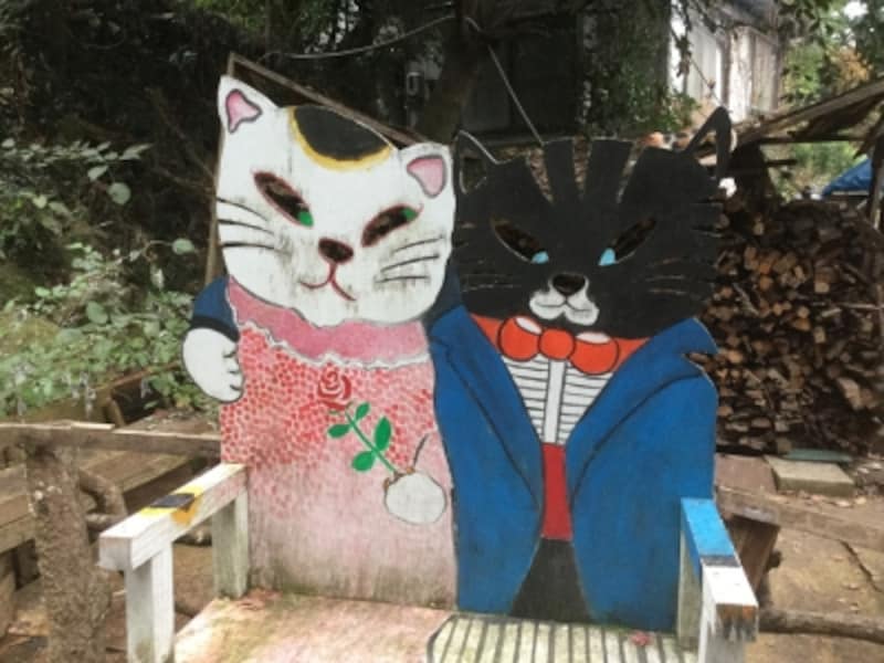 様々なネコたちが出迎えてくれて、まるで童話の世界！