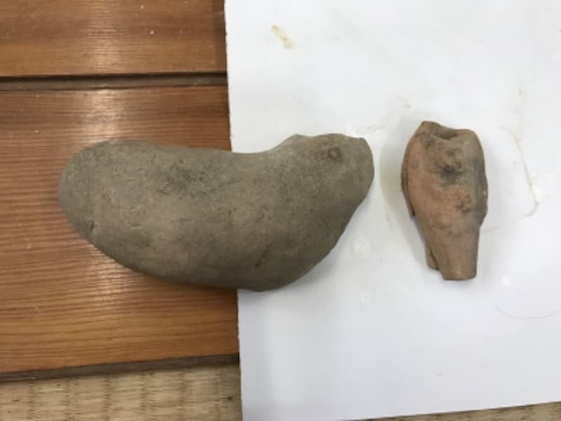 近くの竹林から出土したという、おそらく700年前の型。