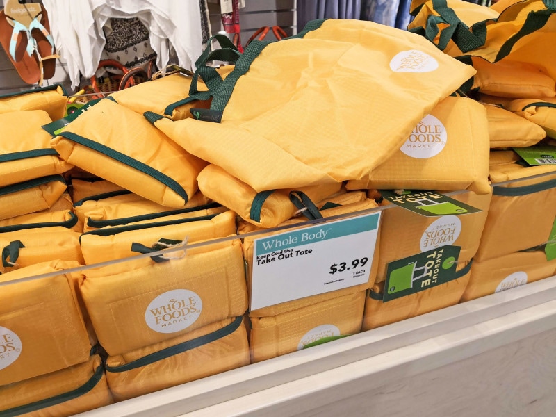 ホールフーズ・マーケットの折り畳みトートバッグ