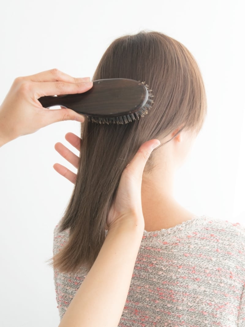 トップからブラシを当てる