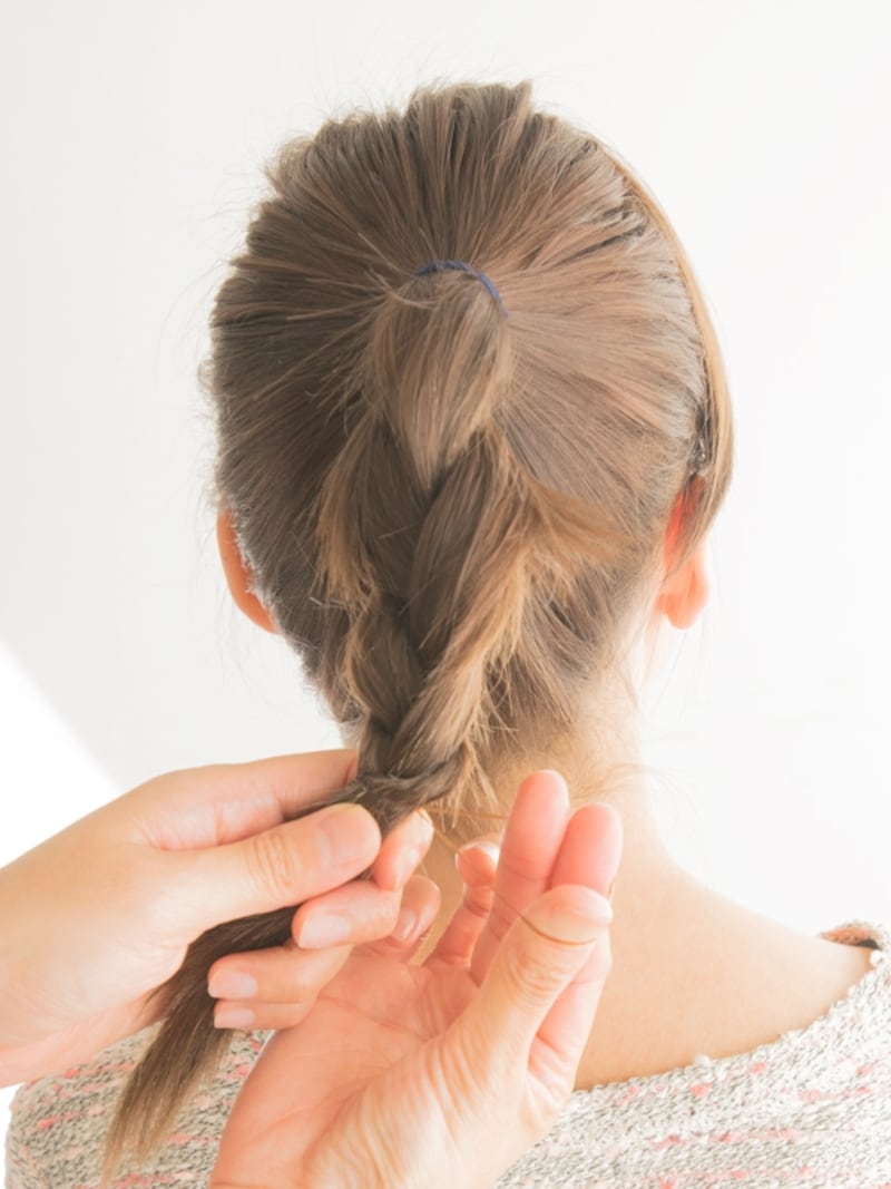 できるだけ毛先の方まで編む