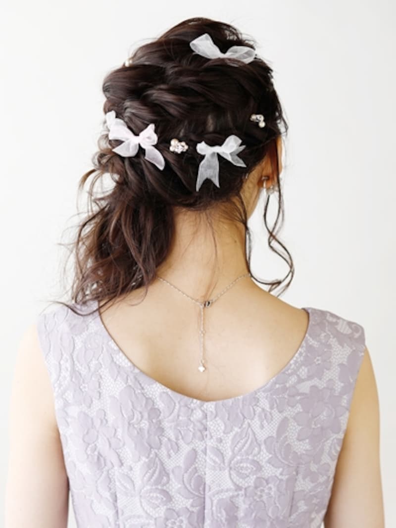 ミディアムロープ編みアレンジ