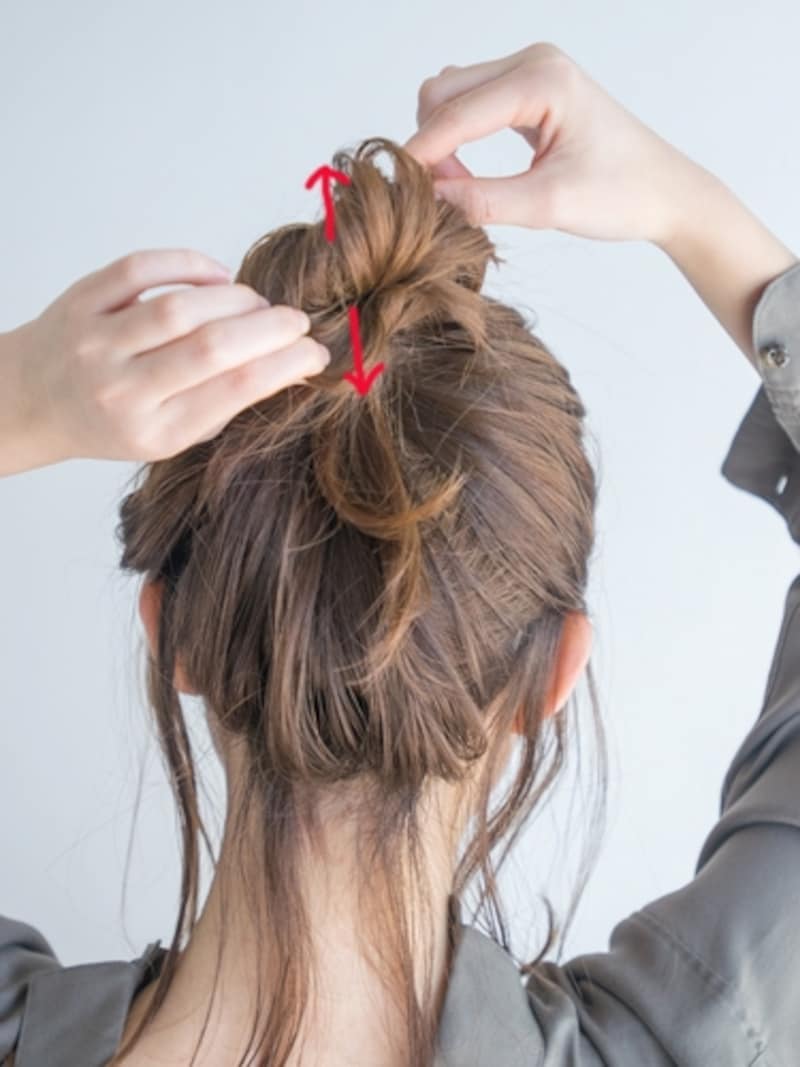 最後に上下にもひっぱり崩す