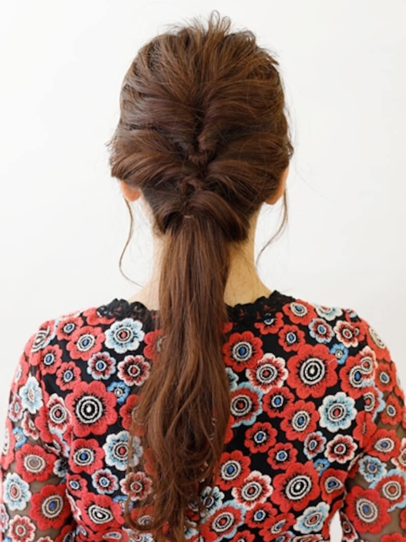 編み込みができなくてもくるりんぱ3つで華やかに