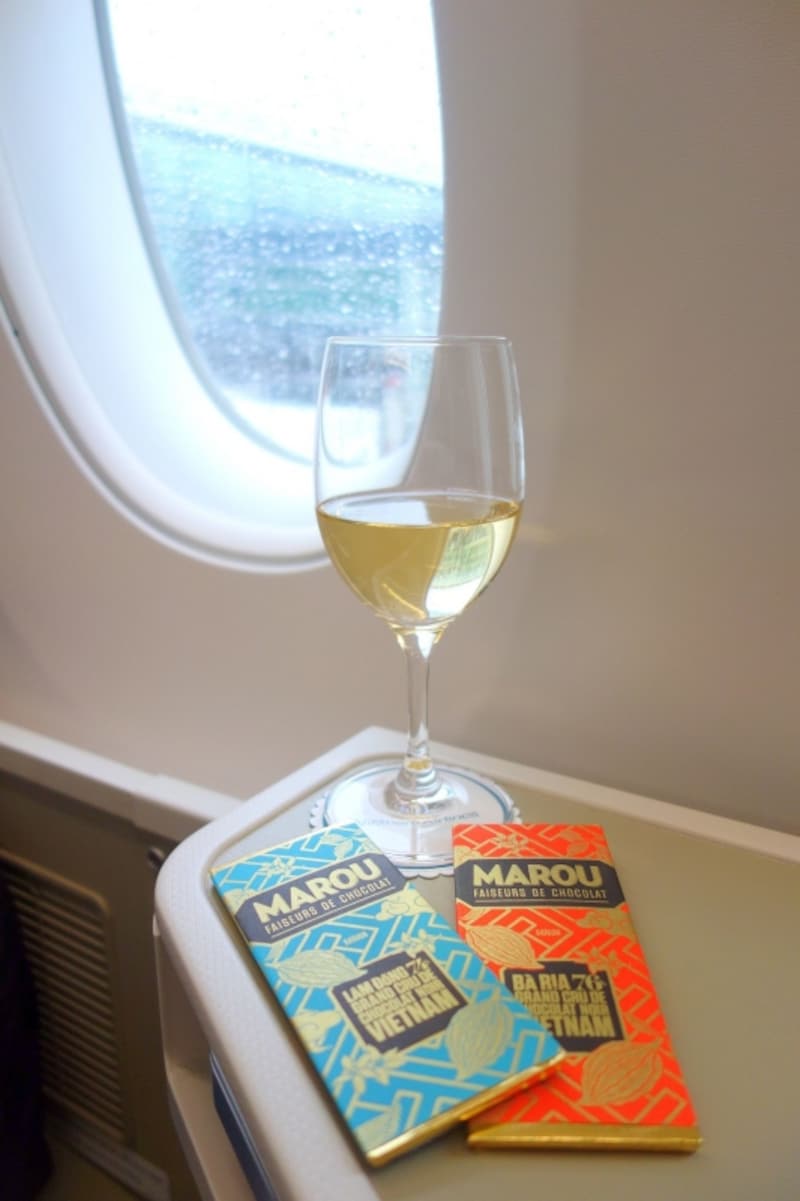 機内でチョコレートタイム