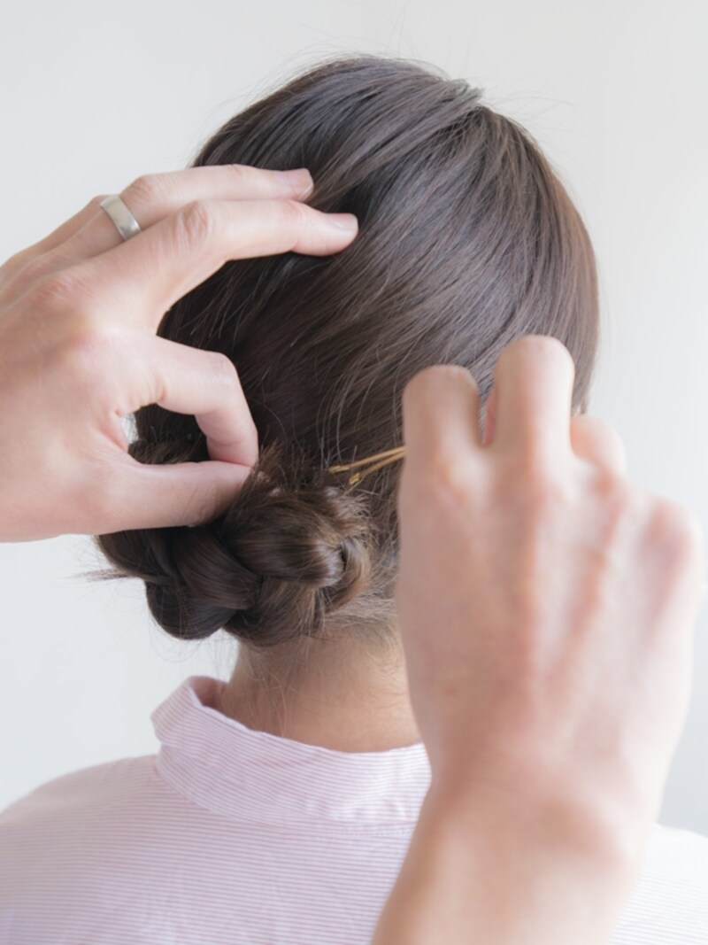 アメピンを数本使い、しっかり固定させる