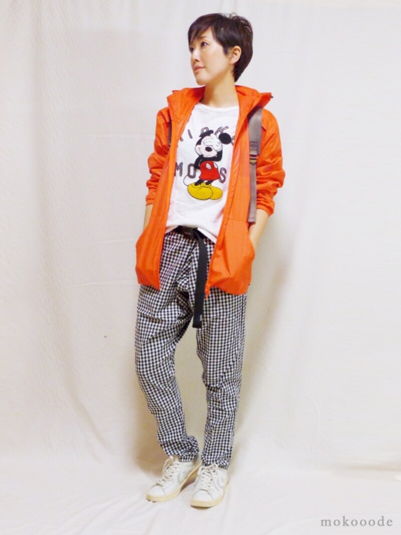 ナイロン素材を使ったコーディネート