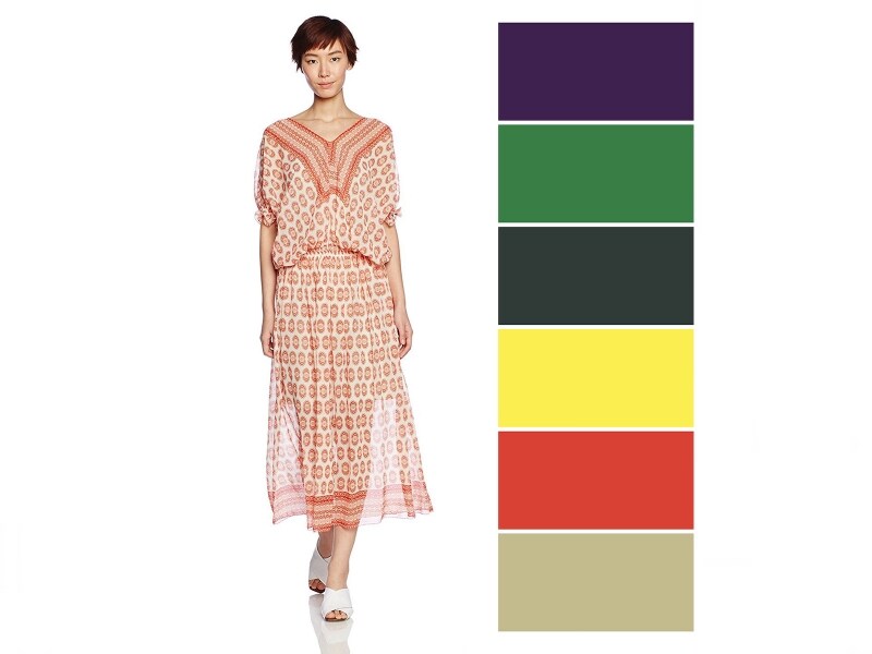 4.Zeal(ジール/熱情)のカラーパレット 参考商品:(ダブルスタンダードクロージング)DOUBLE STANDARD CLOTHING オリジナルプリントシフォンワンピース