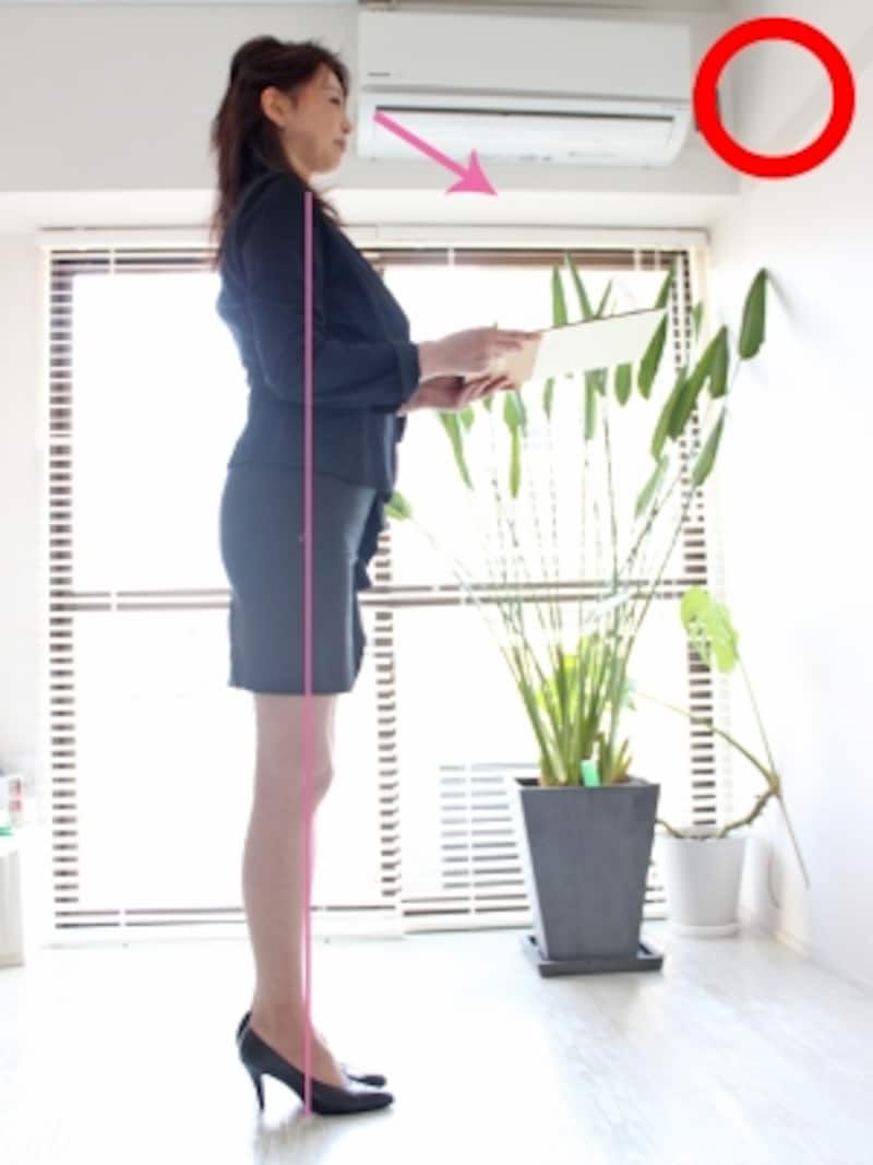 肩からかかとまでの直線を意識したまま