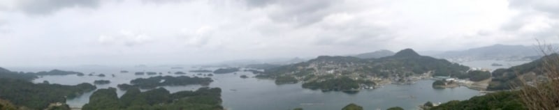 展海峰から眺める九十九島。まさに島が密集している風景を見下ろせます(2012年3月撮影)