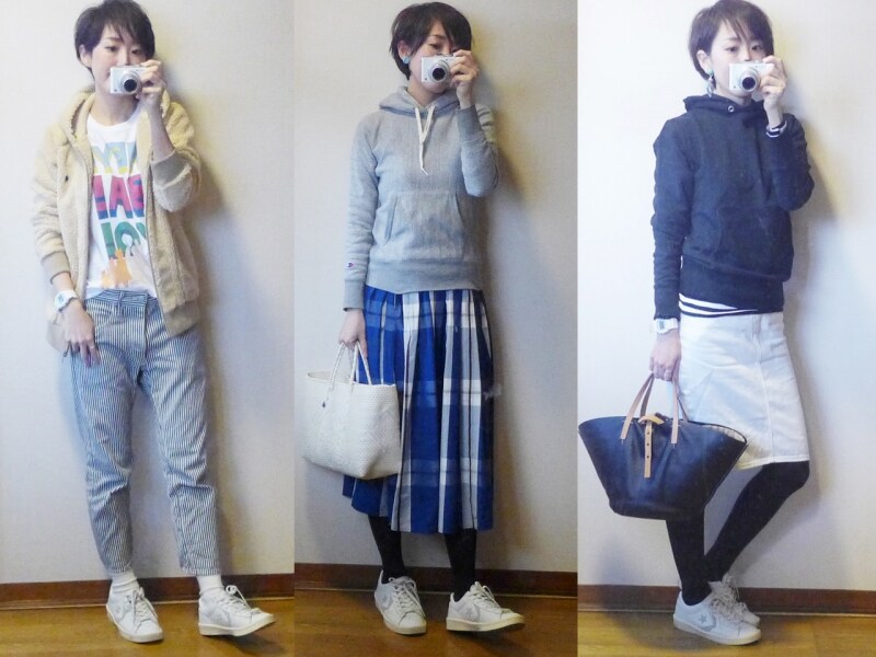 コンバースシェブロン&スターコーディネート例