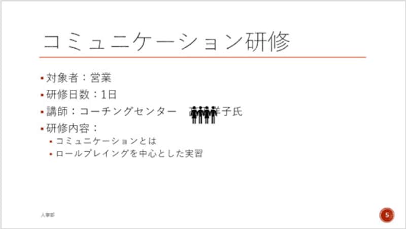 スライドの中央にイラストが挿入できた。