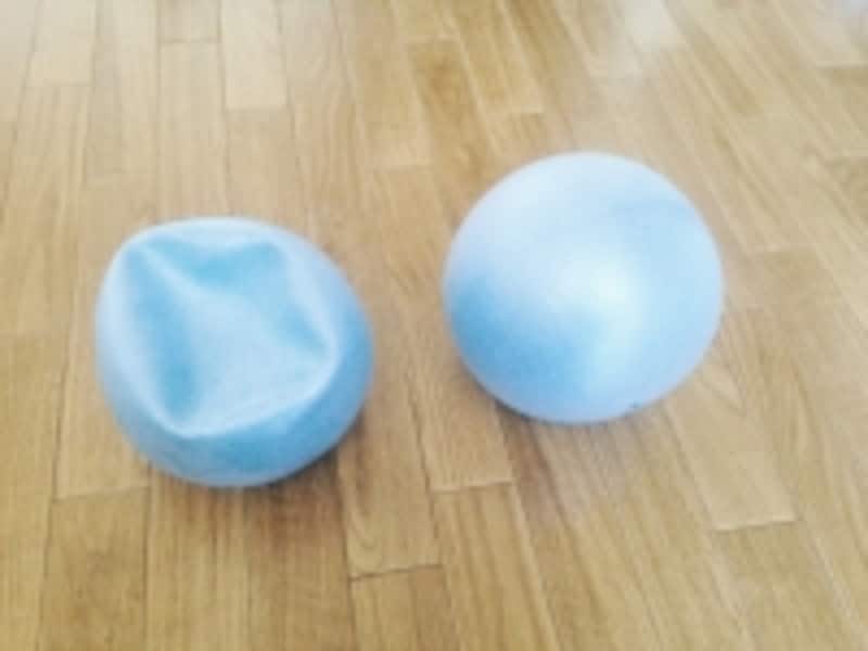 100均エクサ!スモールボールは空気を抜いて使います