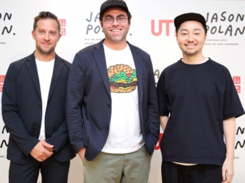 ユニクロ銀座旗艦店に訪れたジェイソン・ポラン氏。ポラン氏のタッチはKIDS・小物にその世界観がとくに反映されるように私は見ています。