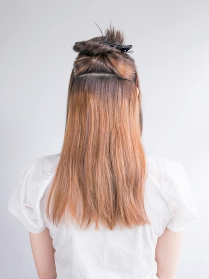 耳上をつなぐラインで上下に分ける