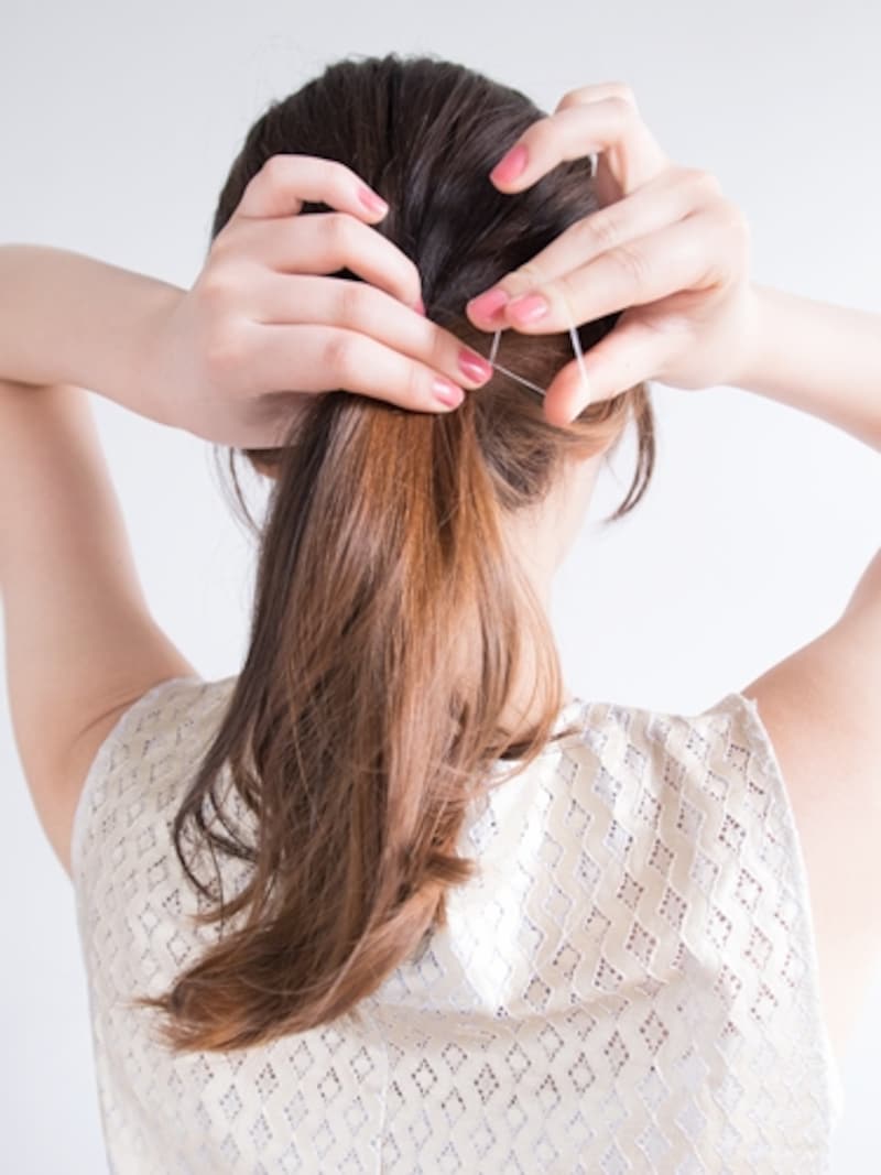 シリコンゴムでゆるめに結ぶ