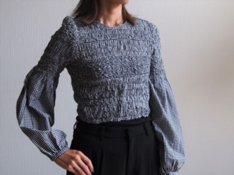 ギャザー加工入りギンガムチェック地トップスundefined4490円