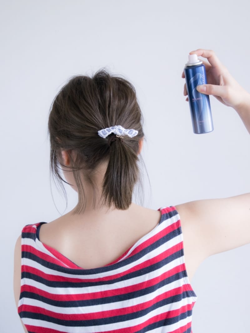 トップだけでなく全体にスプレーします