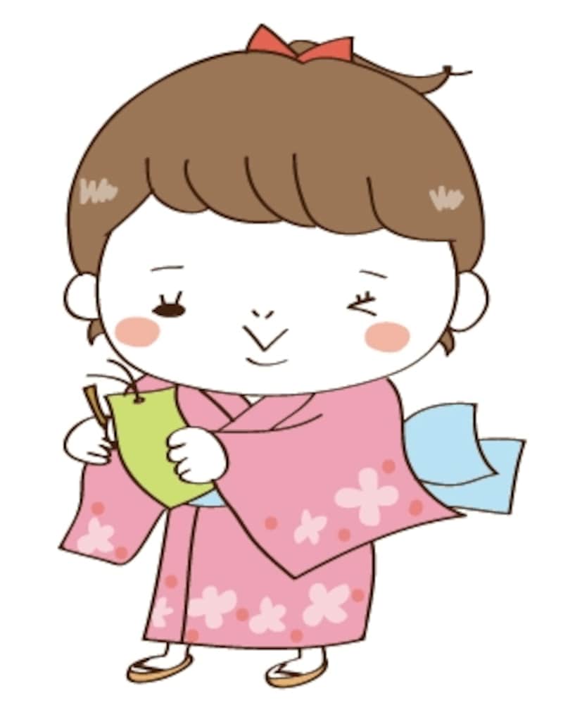 女の子　七夕　イラスト　カラー　かわいい