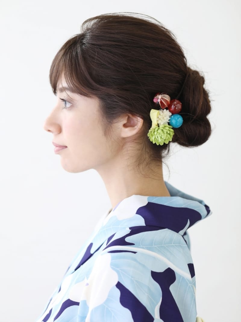 リボンヘアが主役のロング浴衣アレンジ