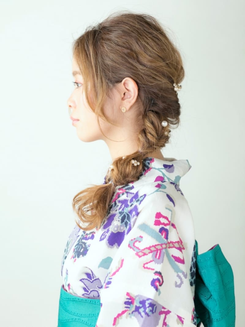 ロングに似合う！ワンサイド浴衣アレンジ