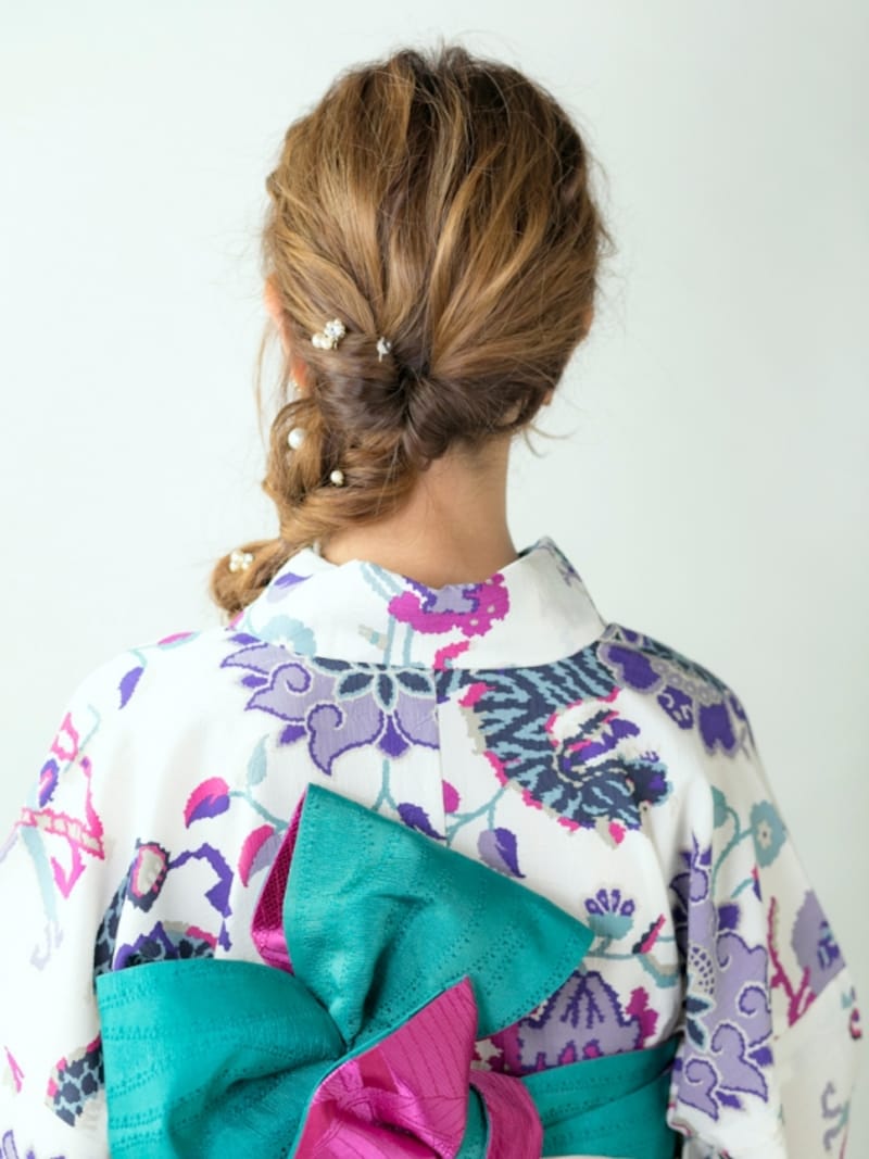 ロングに似合う！ワンサイド浴衣アレンジ