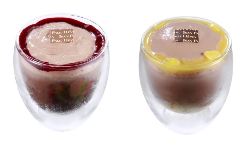 「グラス ピレ オ ショコラ カシス」「グラス ピレ オ ショコラ アナナス」8月1日~8月31日までの限定メニュー