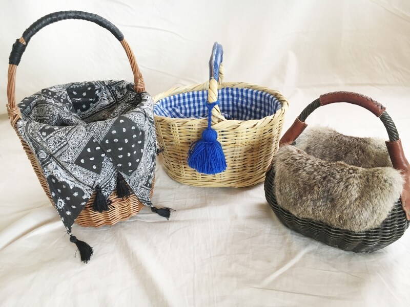 籐かごバッグ