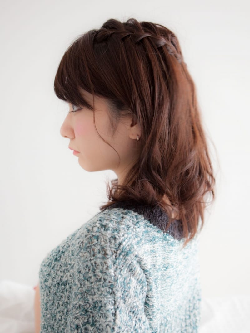 自分で簡単!編み込みハーフアップ